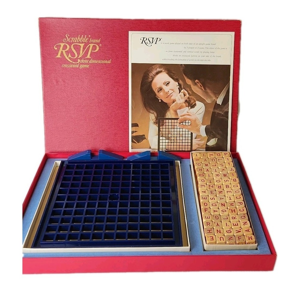Vintage‎ Scrabble Brand RSVP Three Dimensional Crossword Word Game 1966 COMPLETE